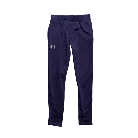 Under Armour Leggings Womens M Medium Navy Fleece Lined Fitted Coldgear Pocket - Picture 1 of 12